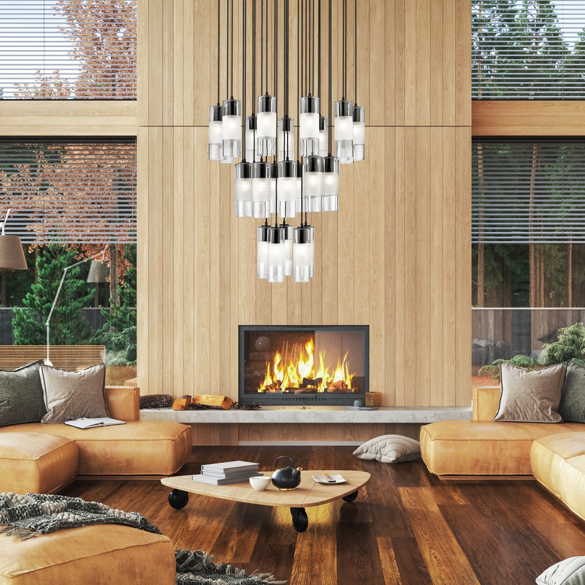 Alton 27 Light Chandelier Matte Black