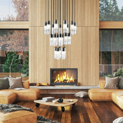 Alton 27 Light Chandelier Matte Black