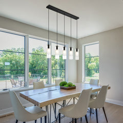 Alton 5 Light Linear Chandelier Matte Black