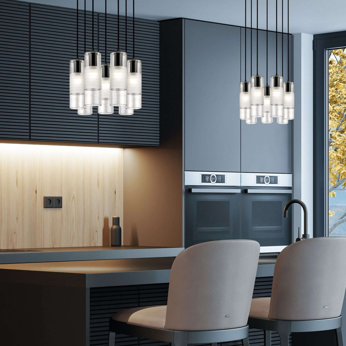 Alton 7 Light Chandelier Matte Black