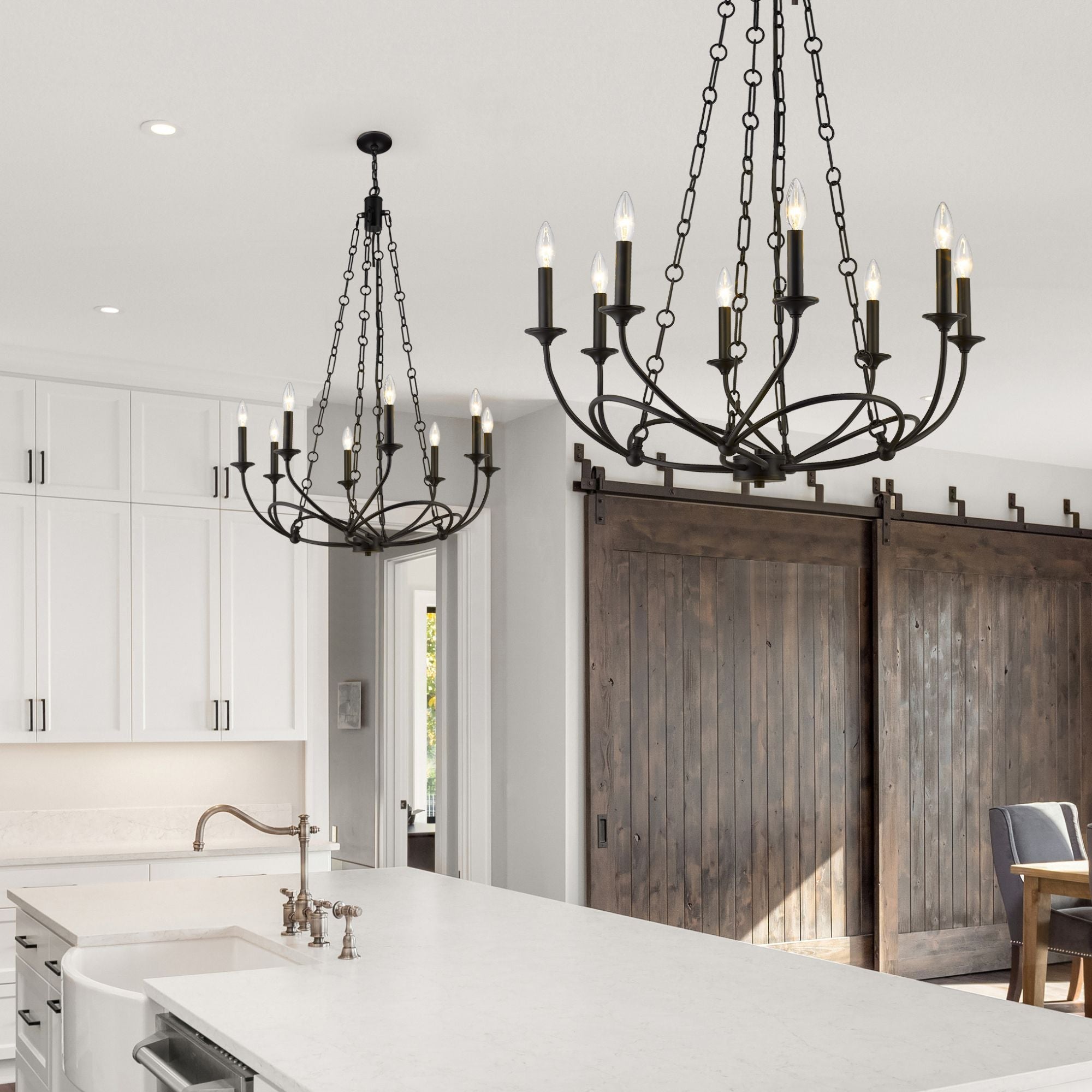 Arabella 8 Light Chandelier Matte Black