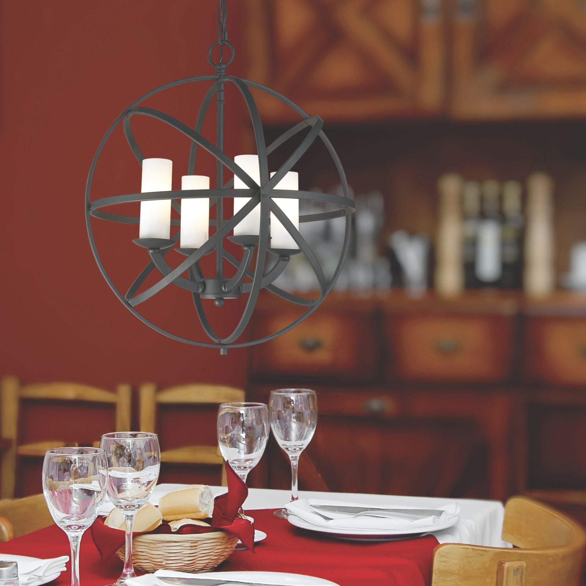 Aranya 4 Light Chandelier Bronze