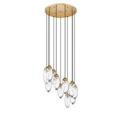 Arden 11 Light Chandelier Rubbed Brass