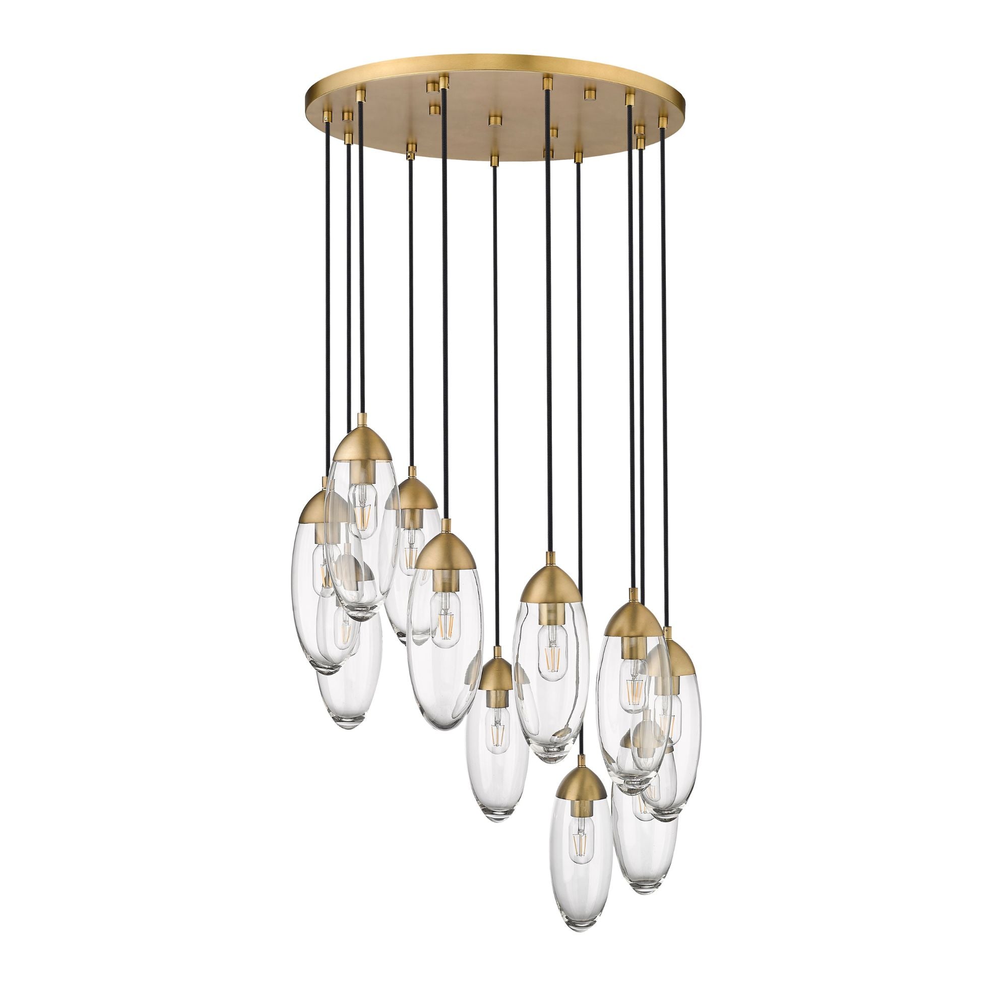 Arden 11 Light Chandelier Rubbed Brass