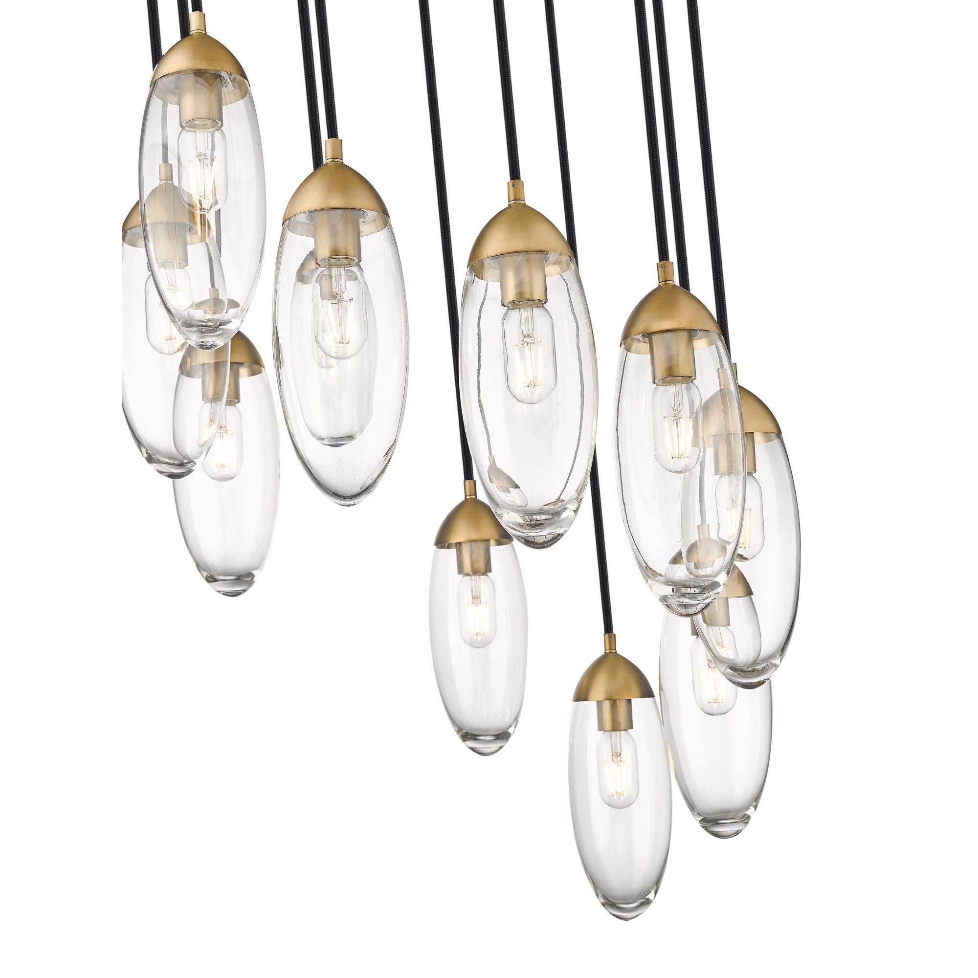 Arden 11 Light Chandelier Rubbed Brass