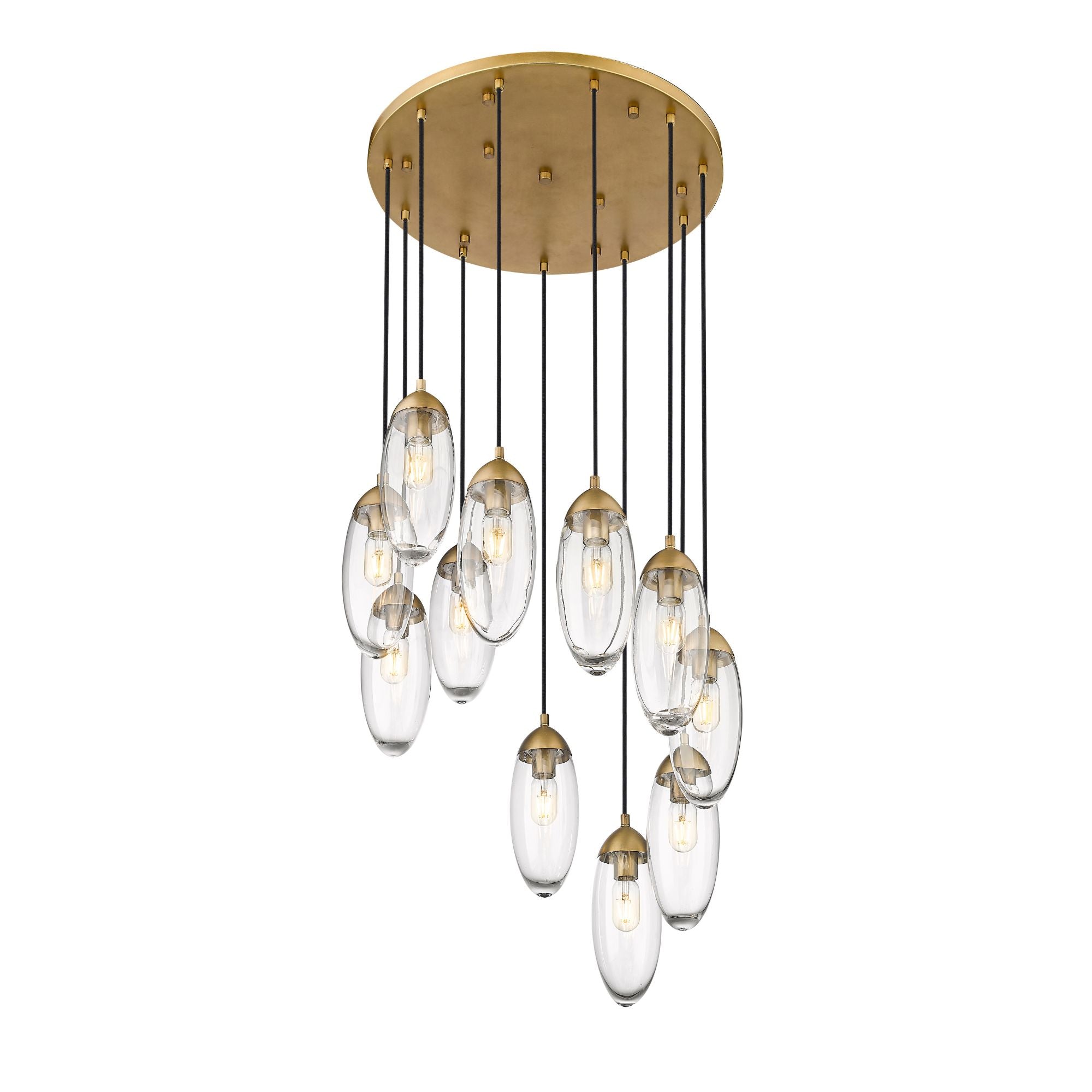 Arden 11 Light Chandelier Rubbed Brass