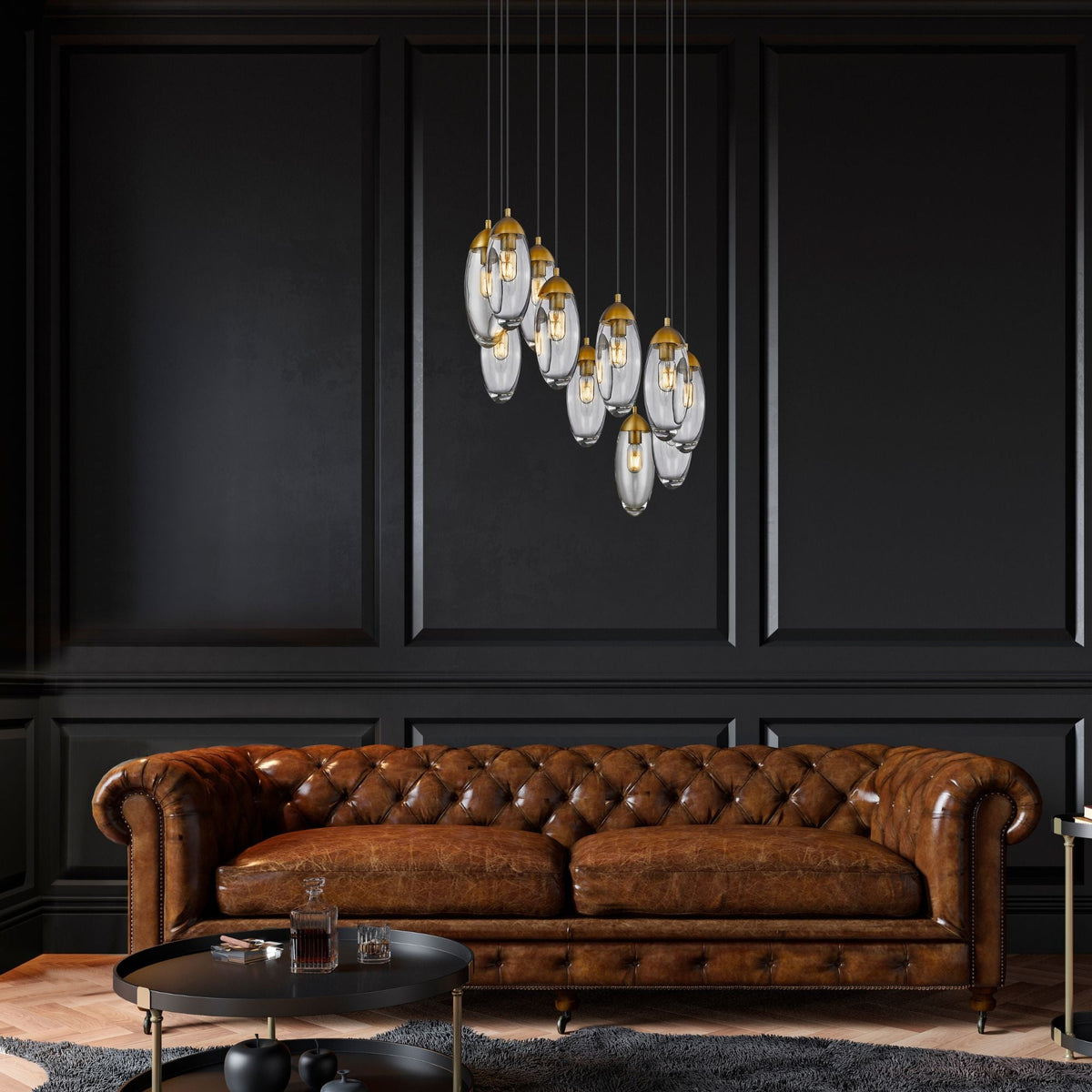 Arden 11 Light Chandelier Rubbed Brass