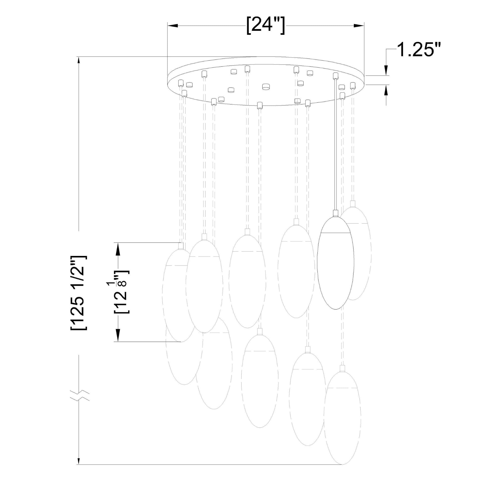 Arden 11 Light Chandelier Rubbed Brass