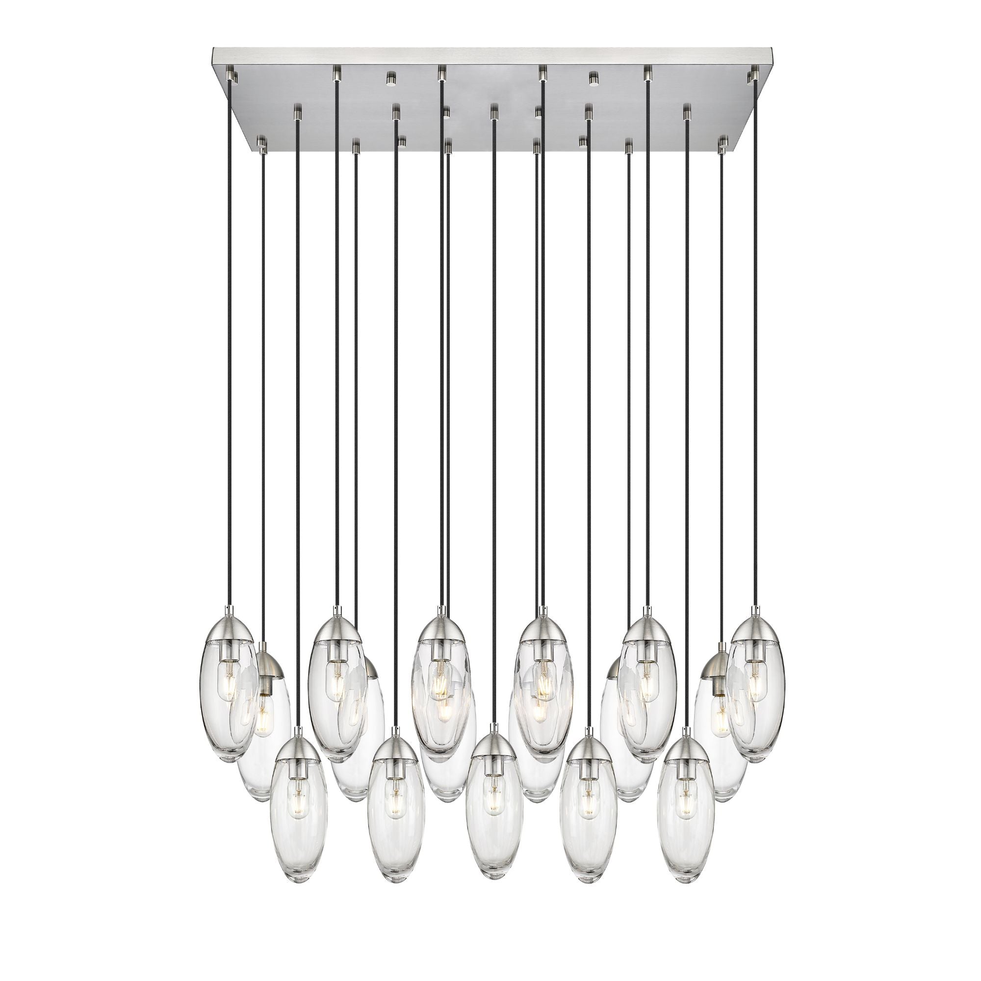 Arden 17 Light Linear Chandelier Brushed Nickel