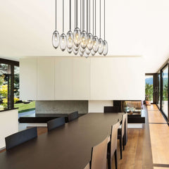 Arden 17 Light Linear Chandelier Brushed Nickel