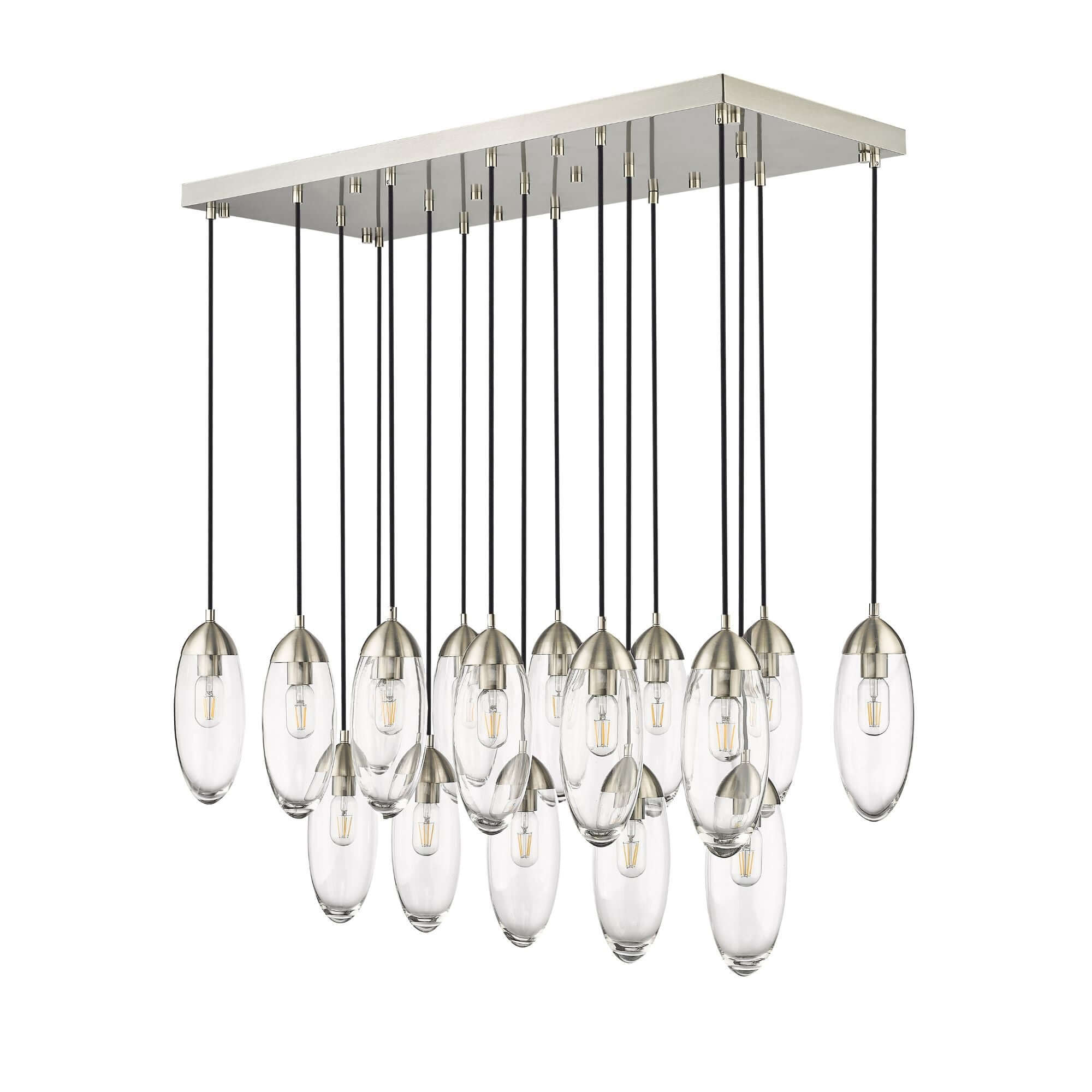 Arden 17 Light Linear Chandelier Brushed Nickel