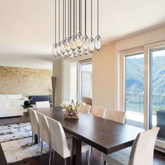 Arden 17 Light Linear Chandelier Brushed Nickel