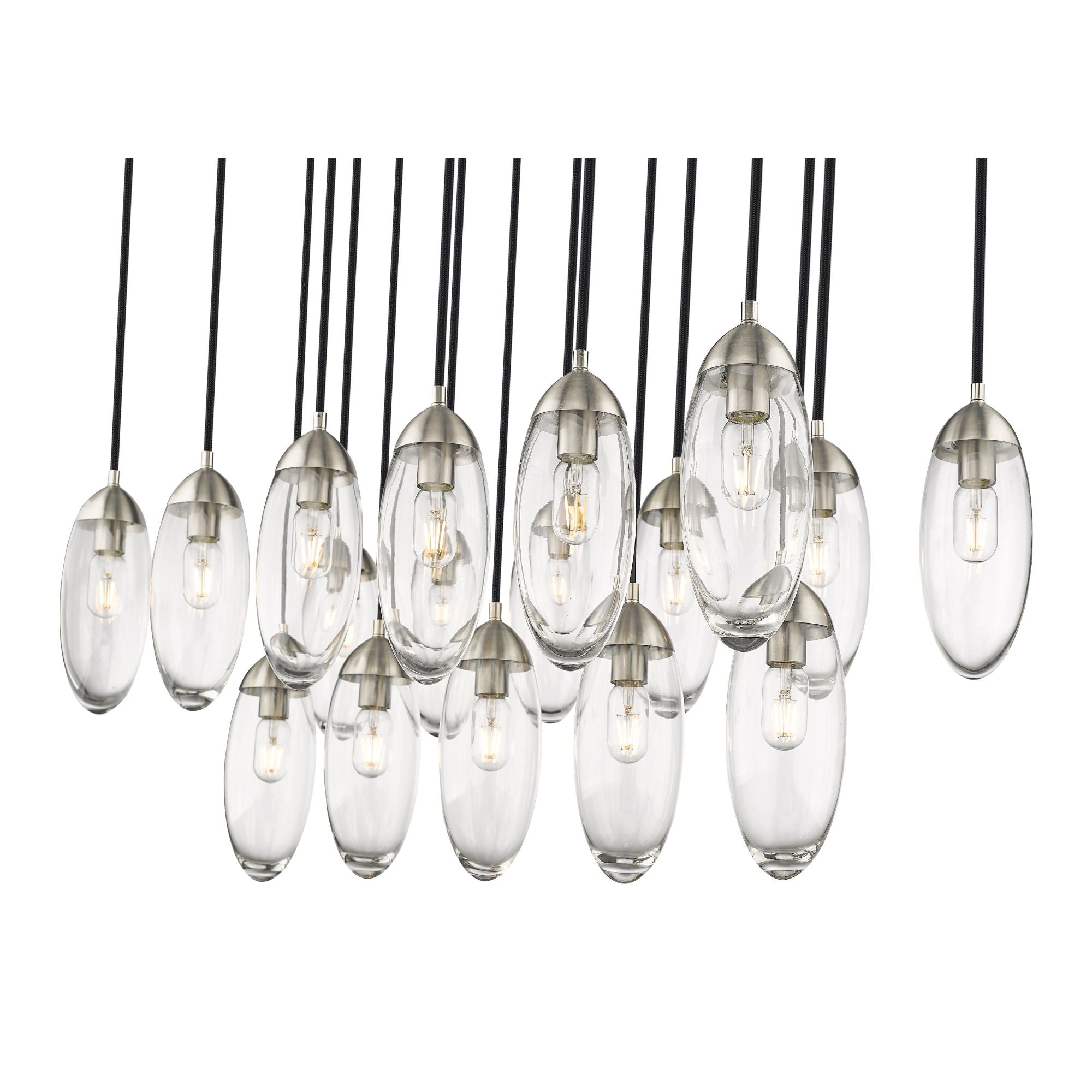 Arden 17 Light Linear Chandelier Brushed Nickel