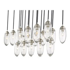 Arden 17 Light Linear Chandelier Brushed Nickel