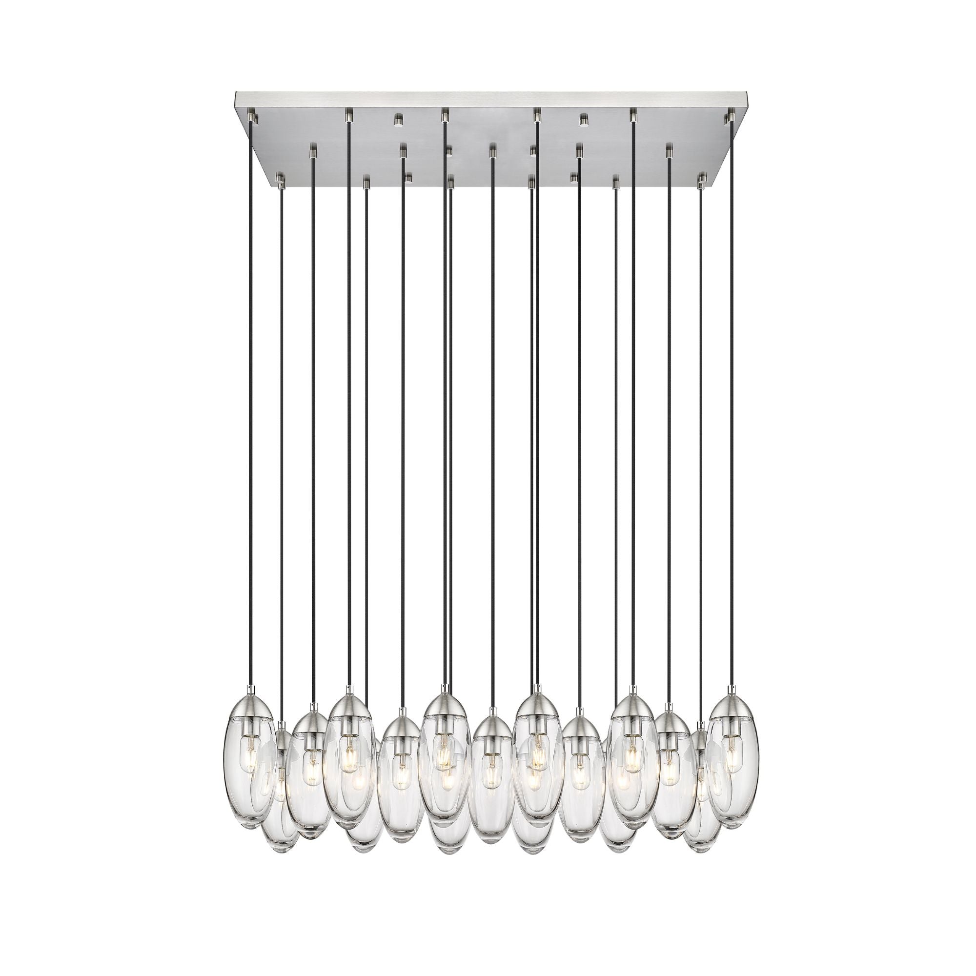 Arden 17 Light Linear Chandelier Brushed Nickel
