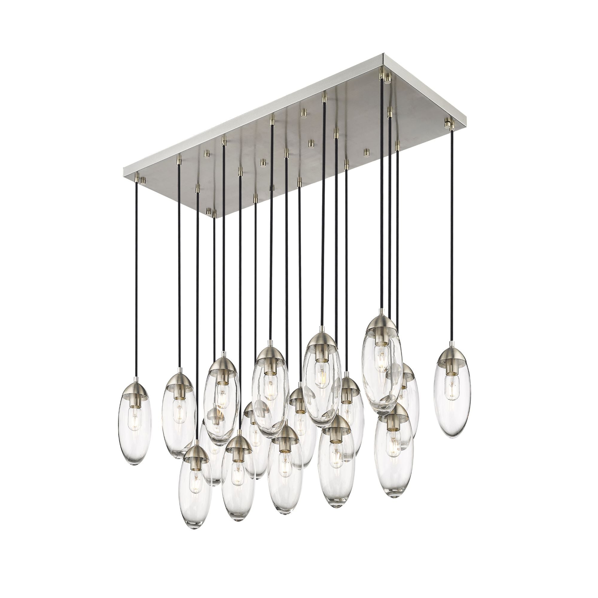 Arden 17 Light Linear Chandelier Brushed Nickel