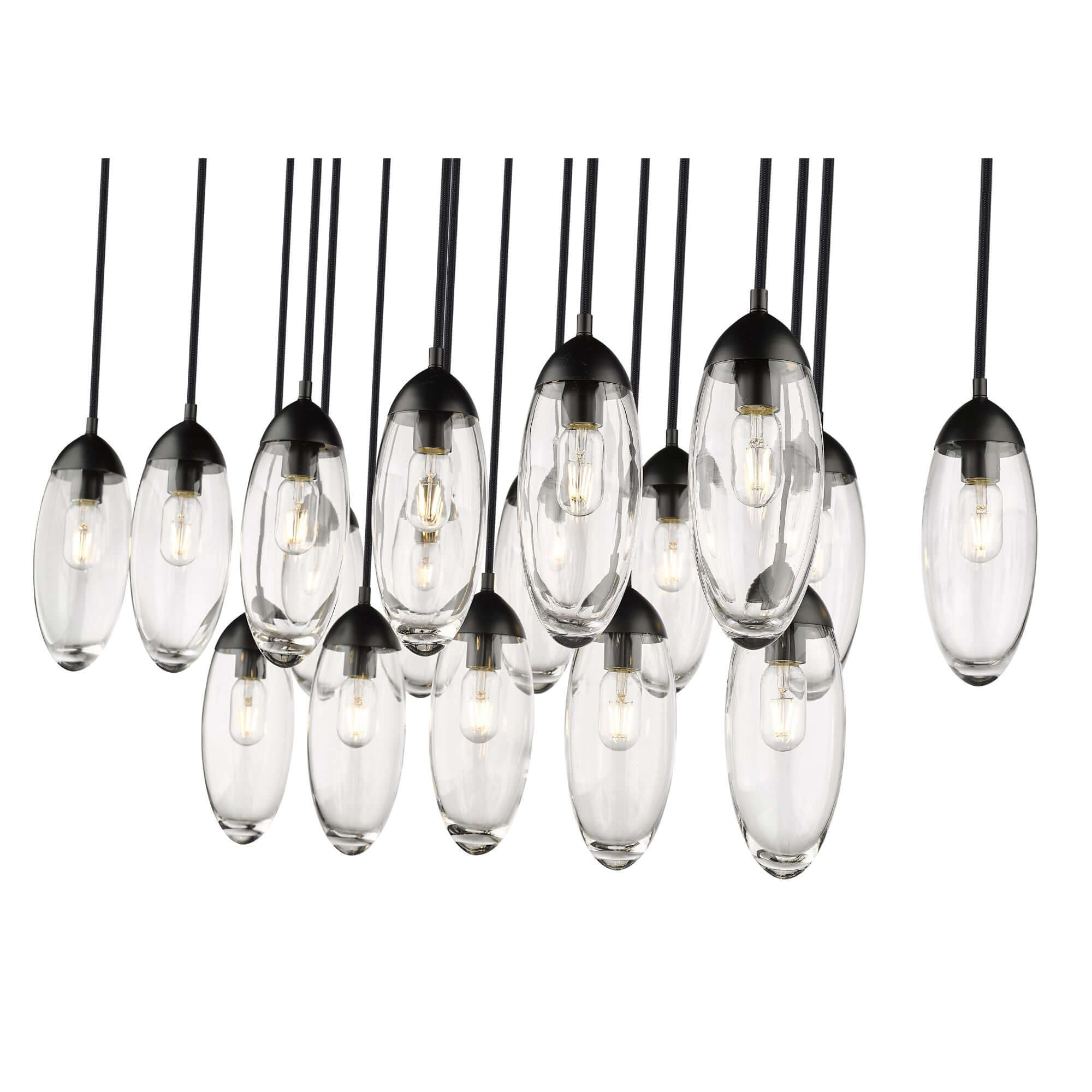 Arden 17 Light Linear Chandelier Matte Black