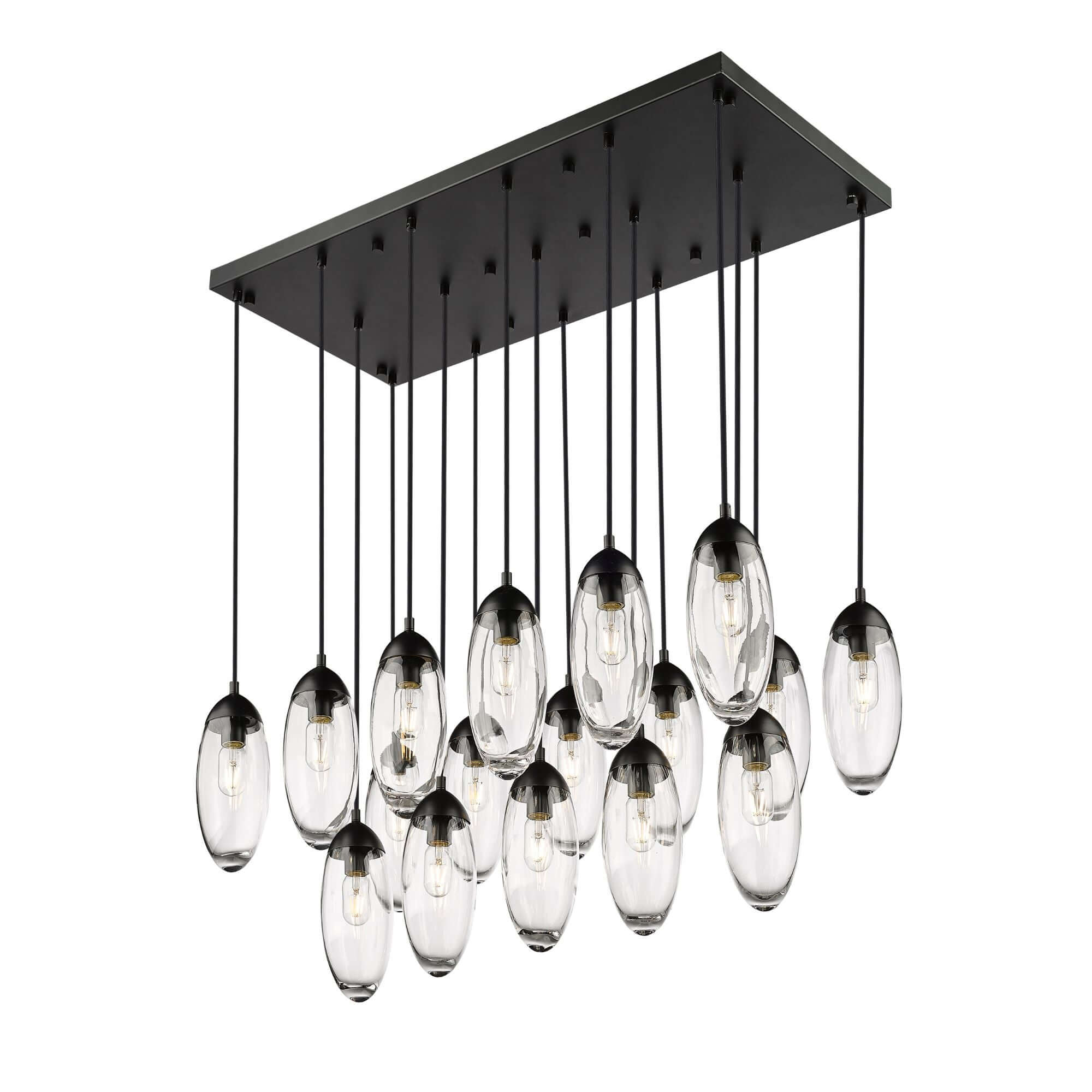 Arden 17 Light Linear Chandelier Matte Black