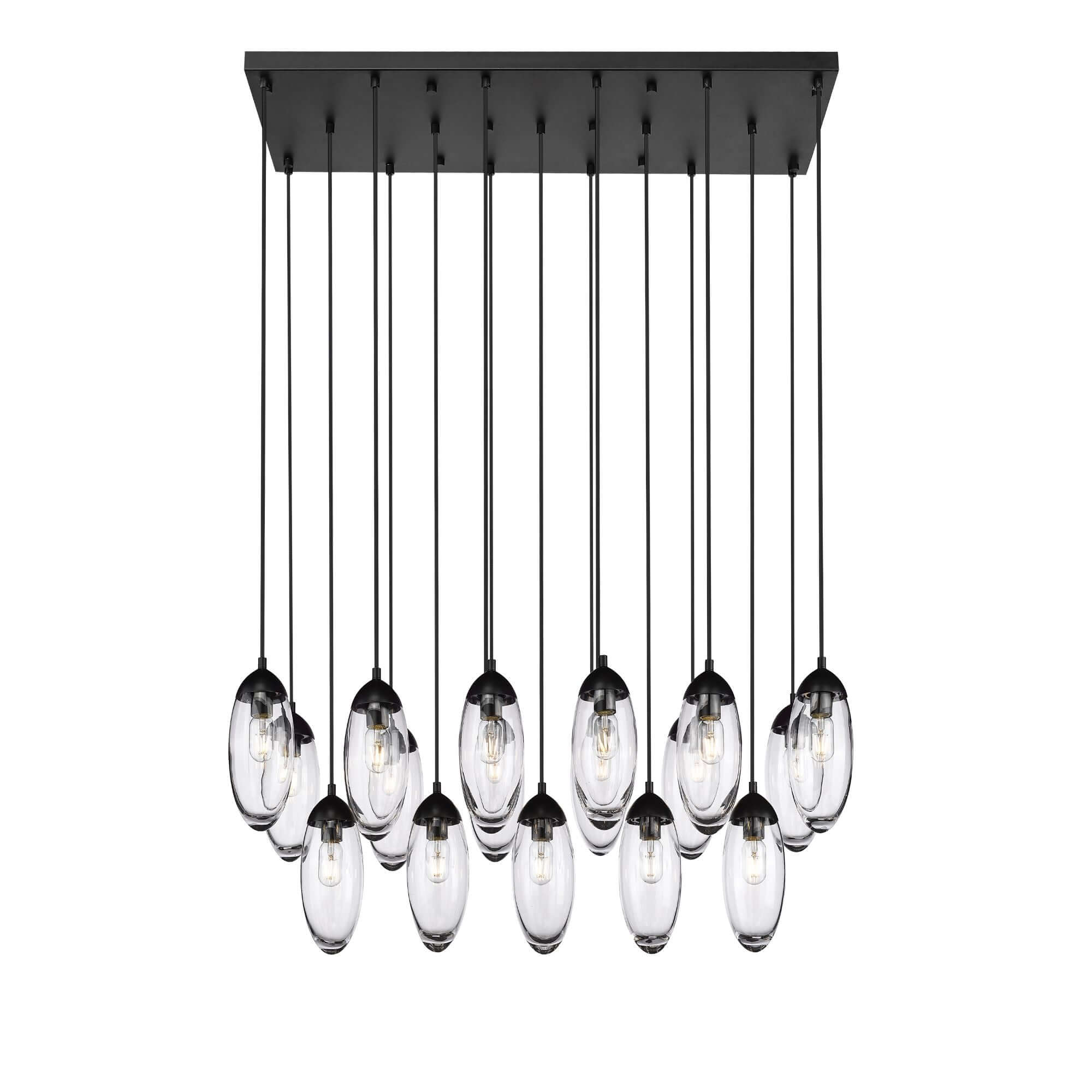 Arden 17 Light Linear Chandelier Matte Black