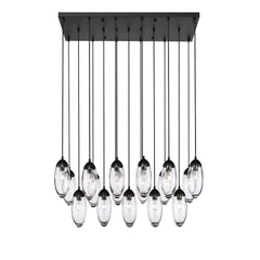 Arden 17 Light Linear Chandelier Matte Black
