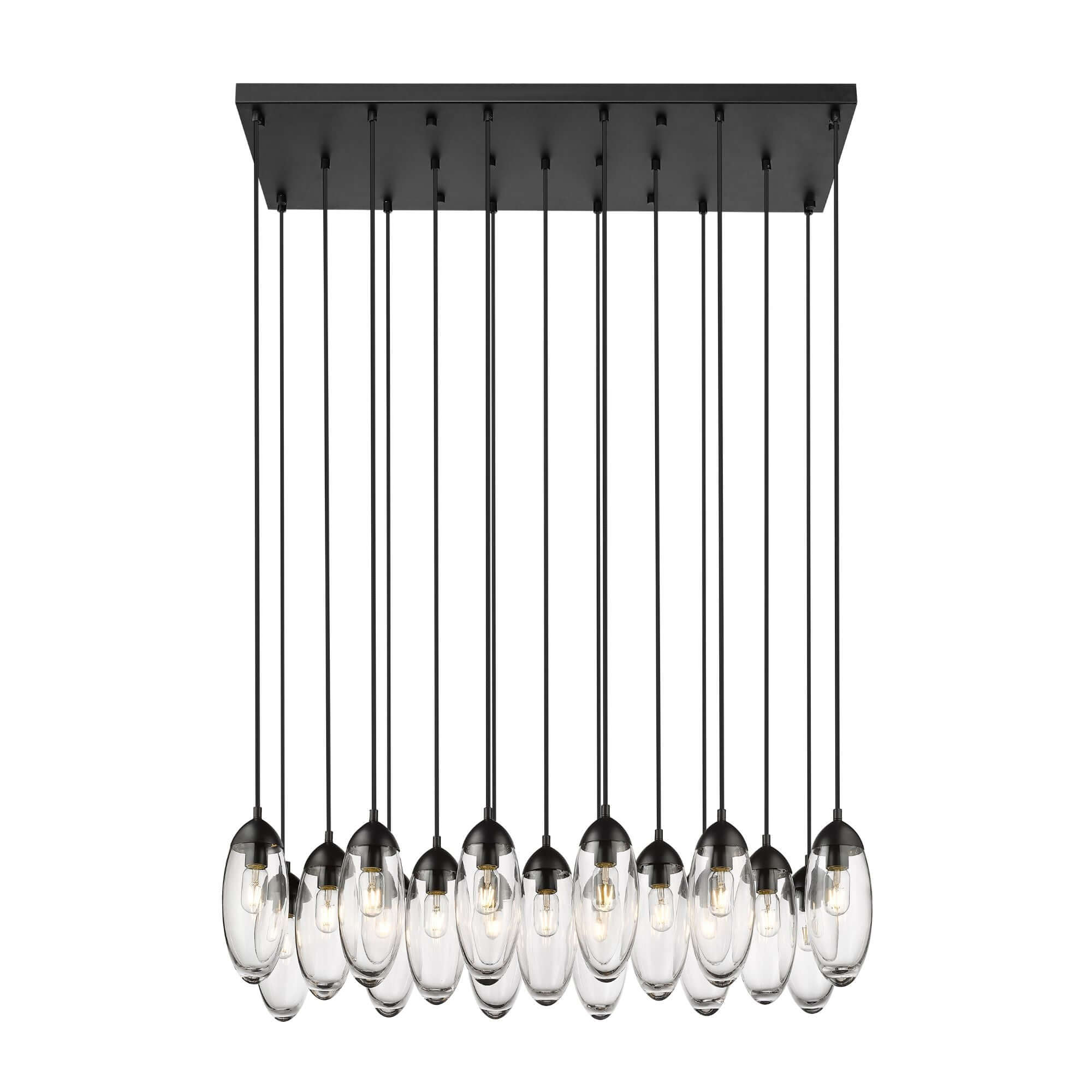 Arden 17 Light Linear Chandelier Matte Black