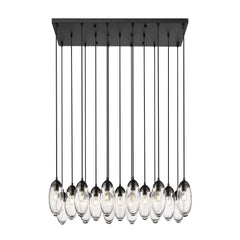 Arden 17 Light Linear Chandelier Matte Black