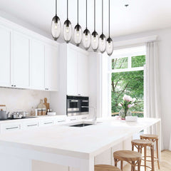 Arden 7 Light Linear Chandelier Matte Black