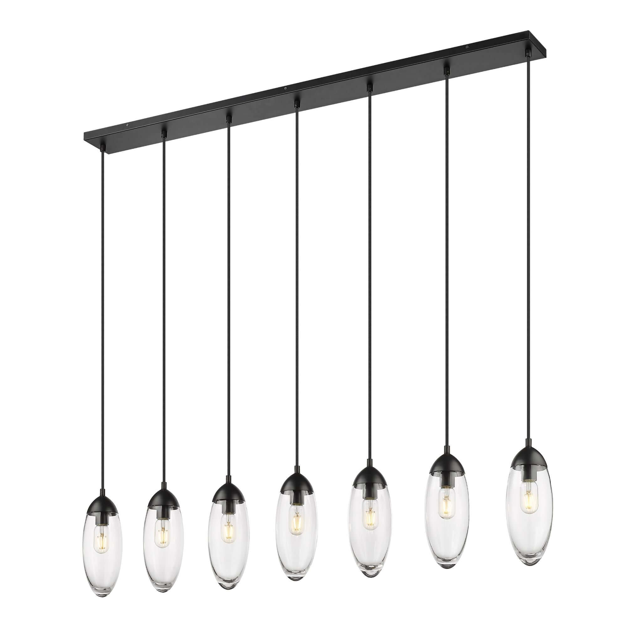 Arden 7 Light Linear Chandelier Matte Black