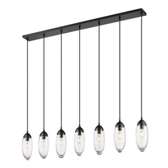 Arden 7 Light Linear Chandelier Matte Black