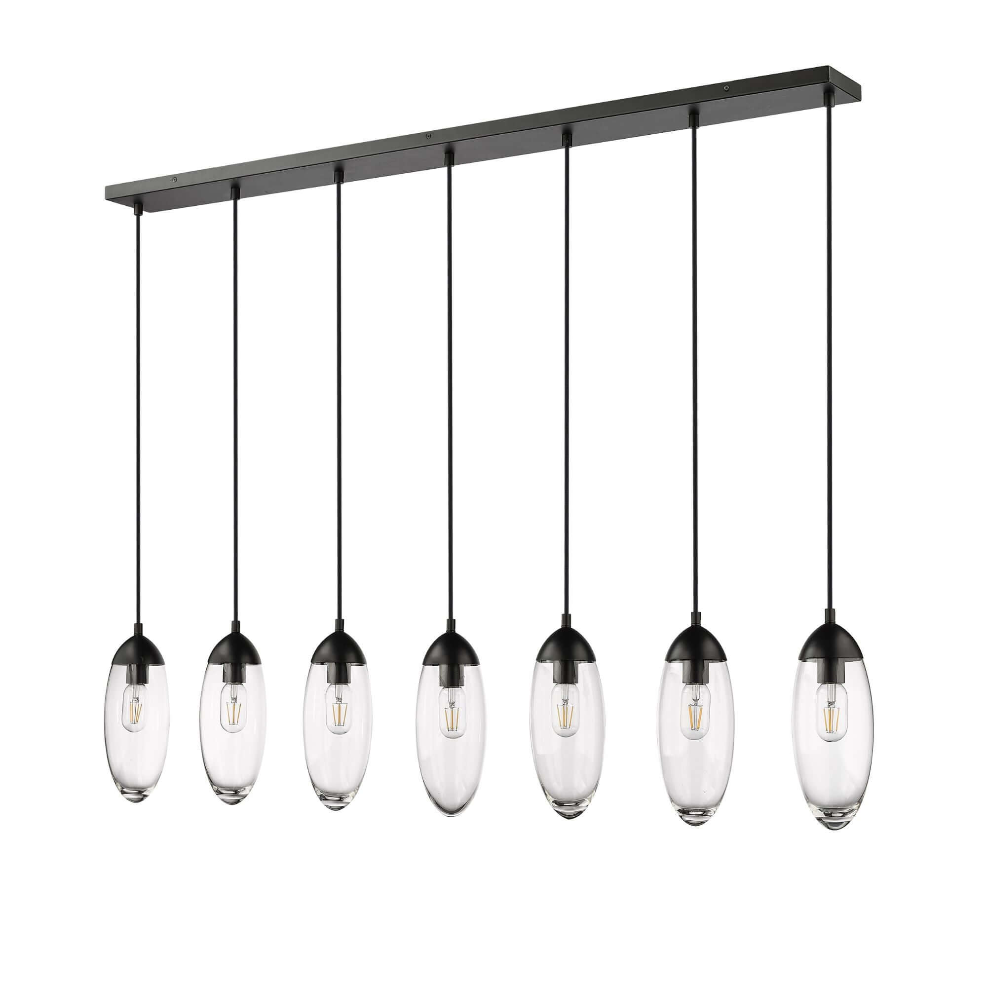 Arden 7 Light Linear Chandelier Matte Black
