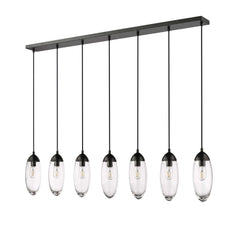 Arden 7 Light Linear Chandelier Matte Black