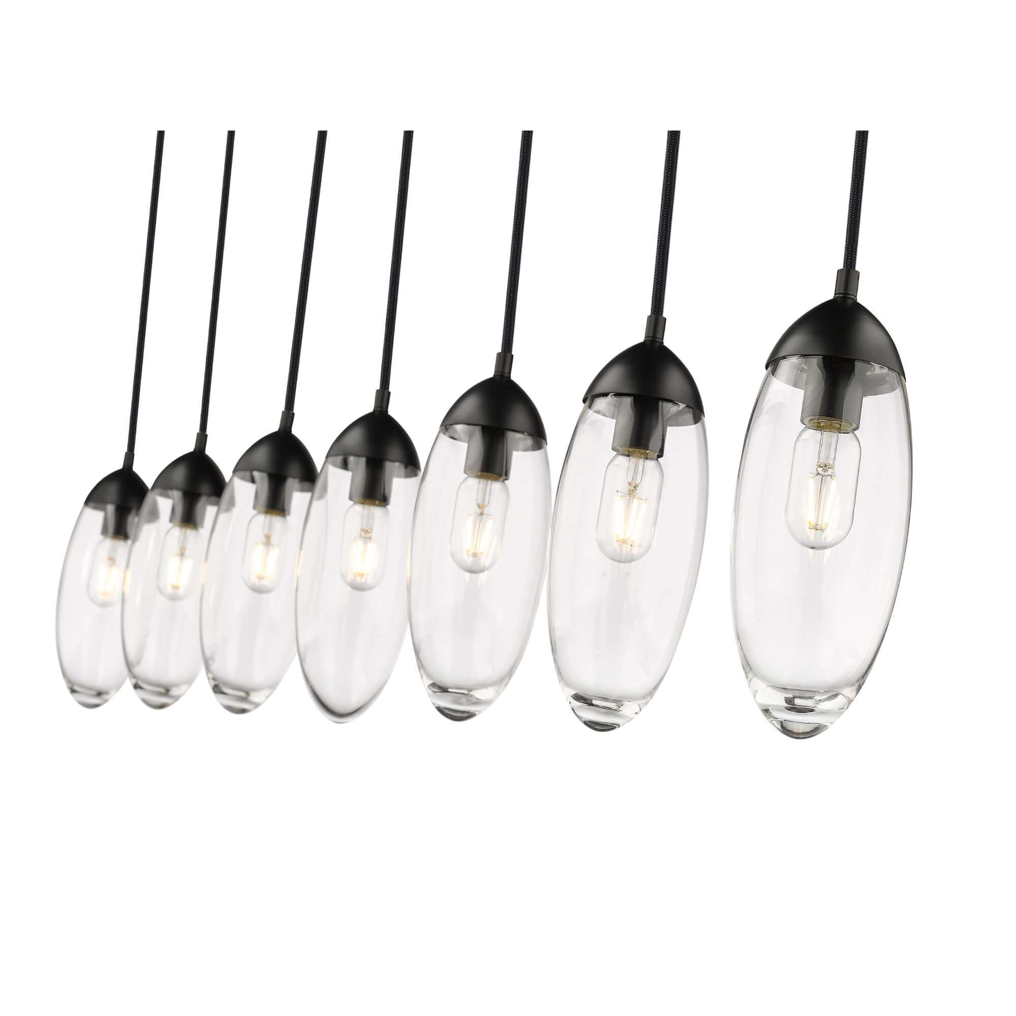 Arden 7 Light Linear Chandelier Matte Black