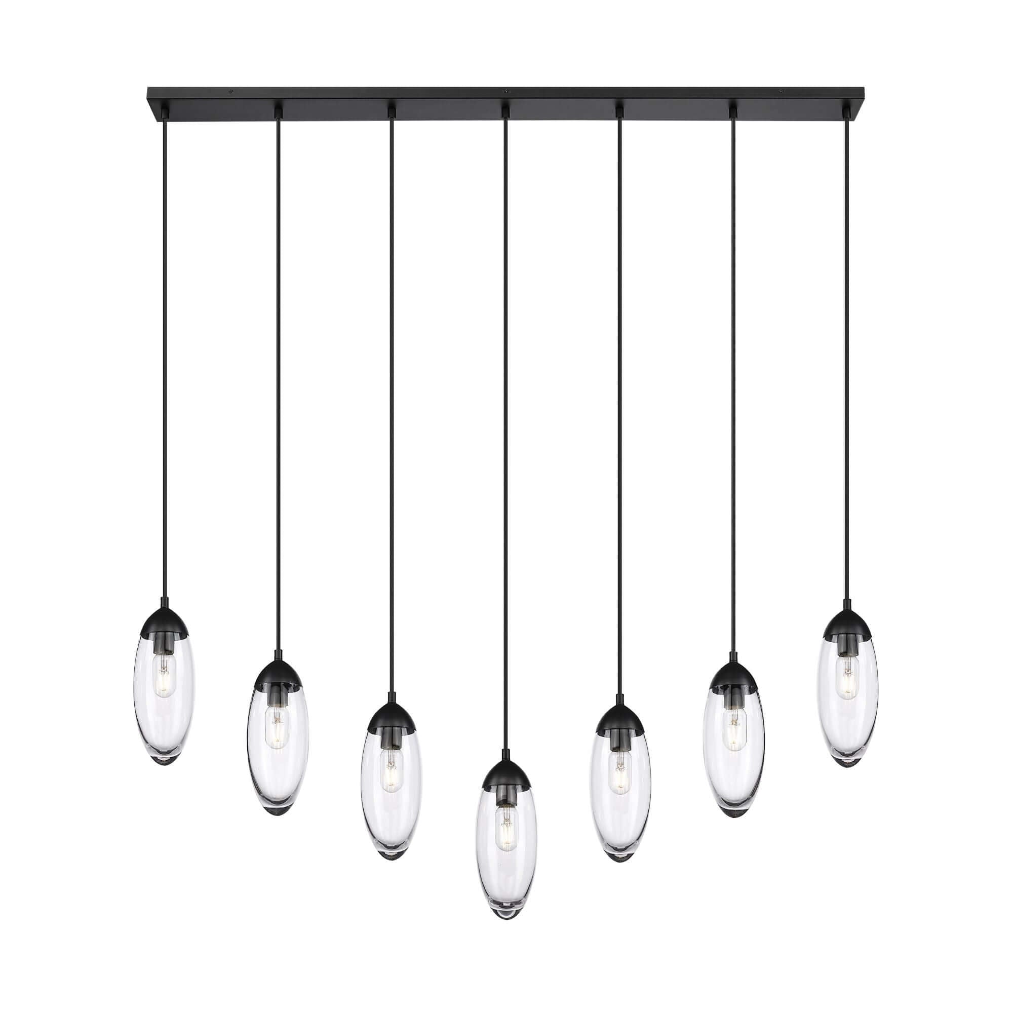 Arden 7 Light Linear Chandelier Matte Black