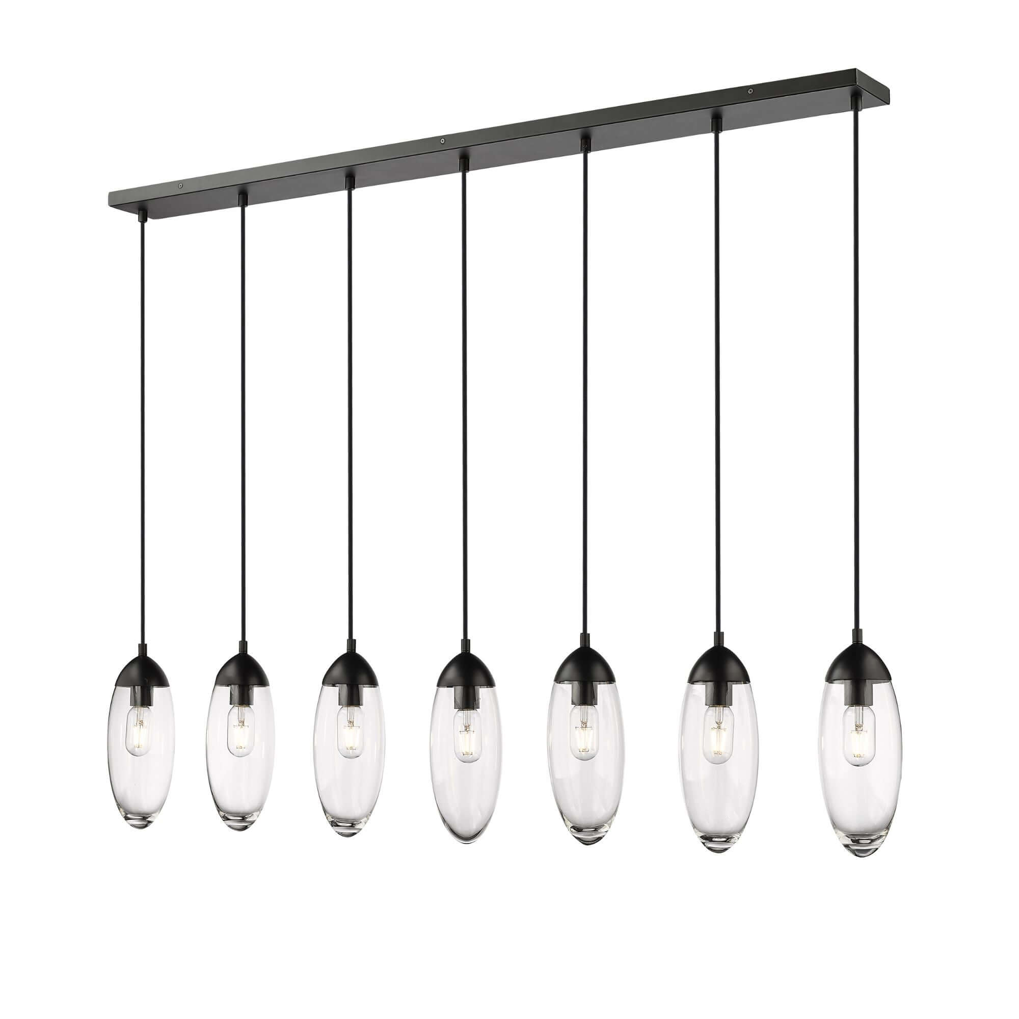 Arden 7 Light Linear Chandelier Matte Black