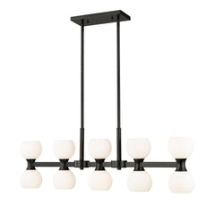 Artemis 10 Light Linear Chandelier Matte Black