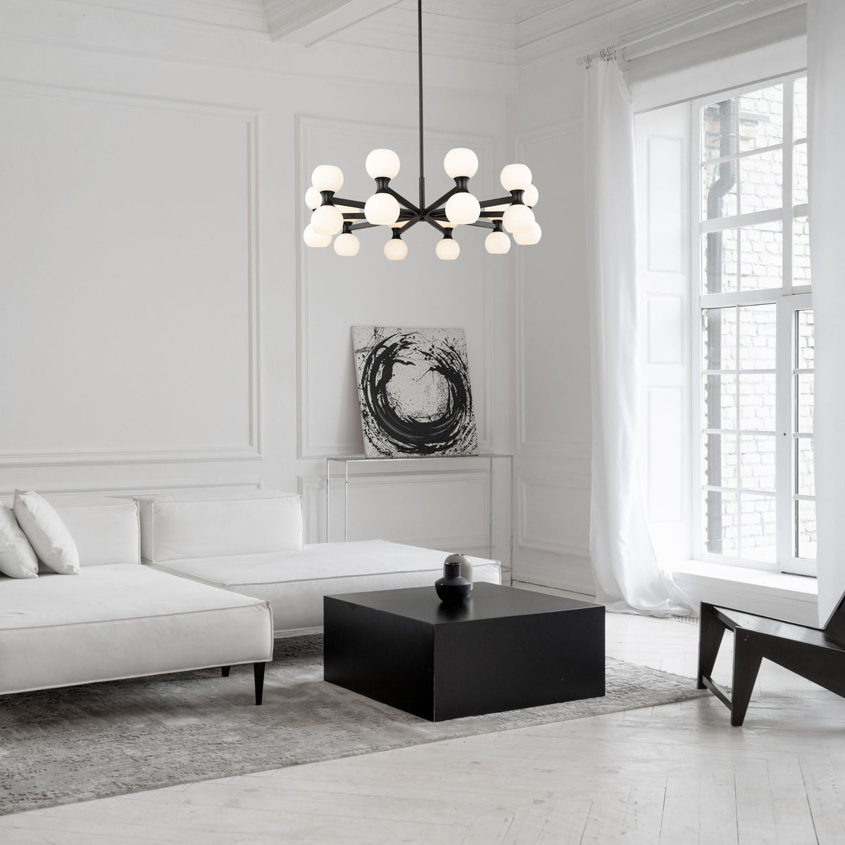Artemis 20 Light Chandelier Matte Black