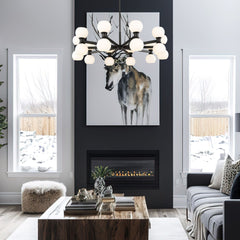 Artemis 20 Light Chandelier Matte Black