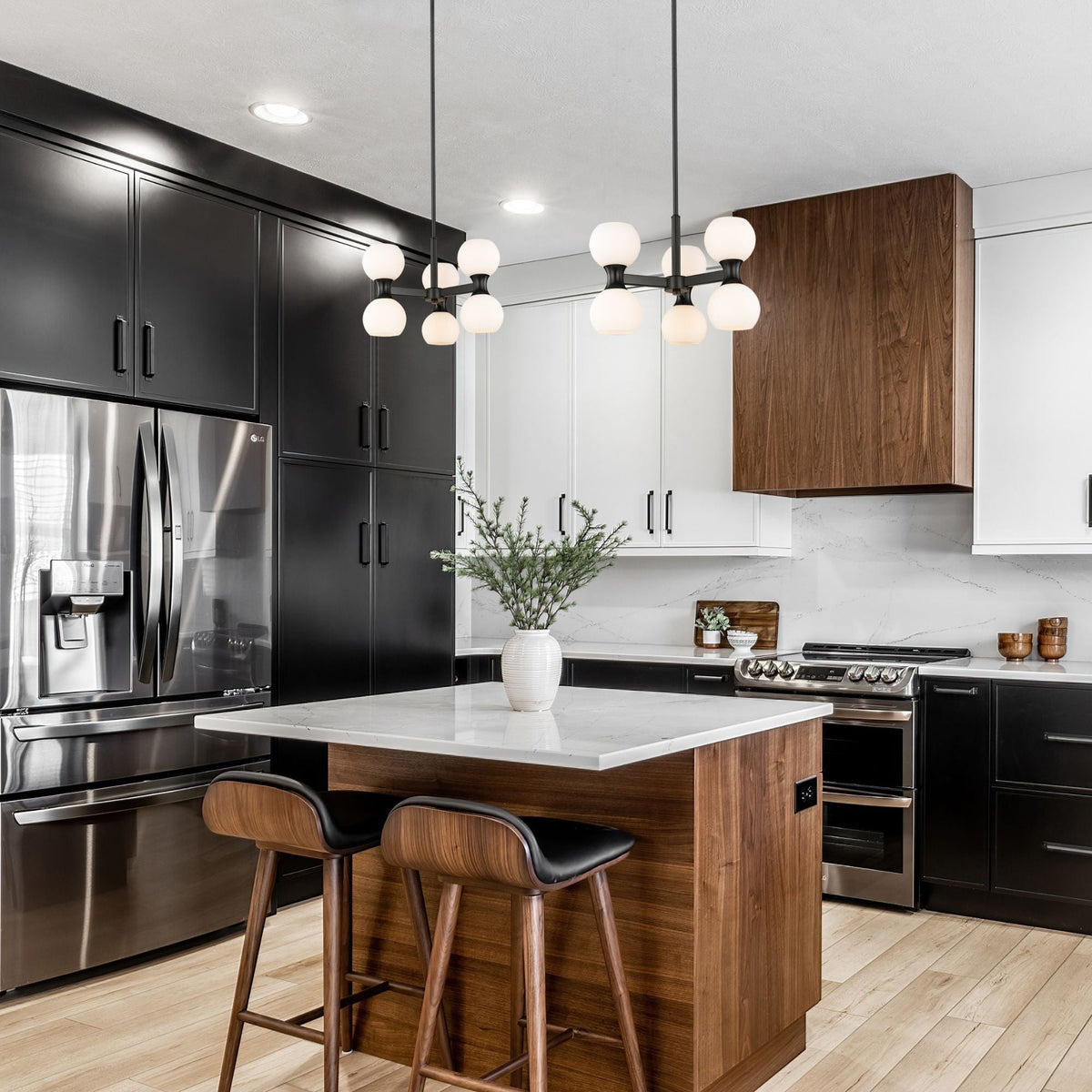 Artemis 6 Light Chandelier Matte Black