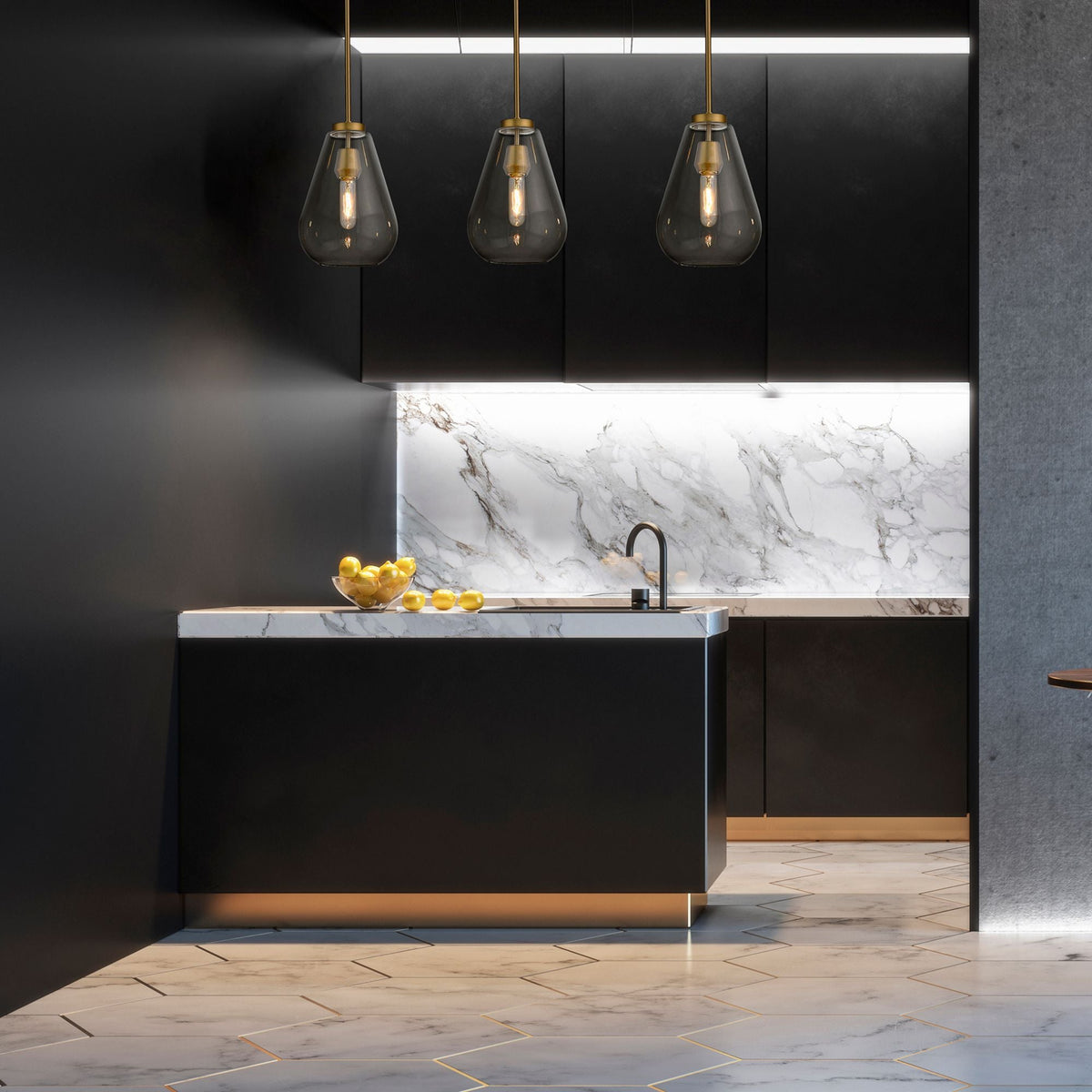Ayra 3 Light Linear Chandelier Olde Brass