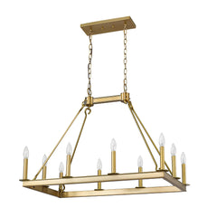 Barclay 10 Light Linear Chandelier Olde Brass