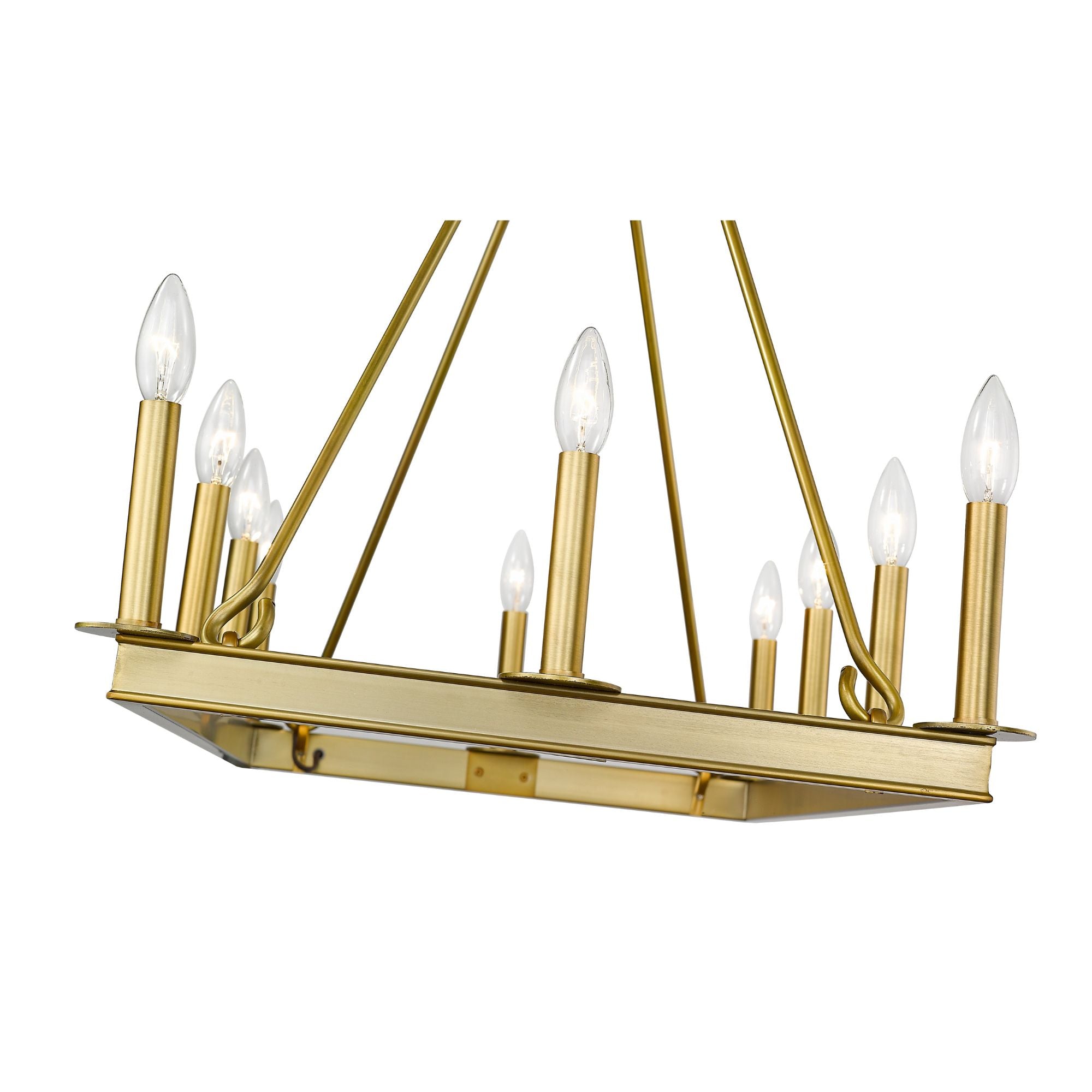 Barclay 10 Light Linear Chandelier Olde Brass