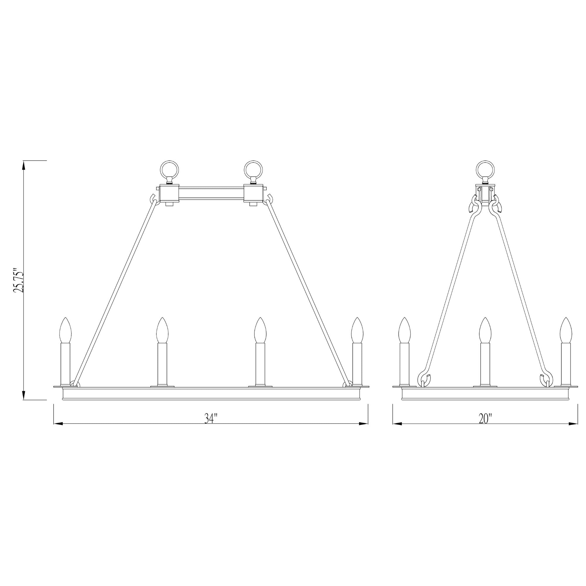 Barclay 10 Light Linear Chandelier Olde Brass
