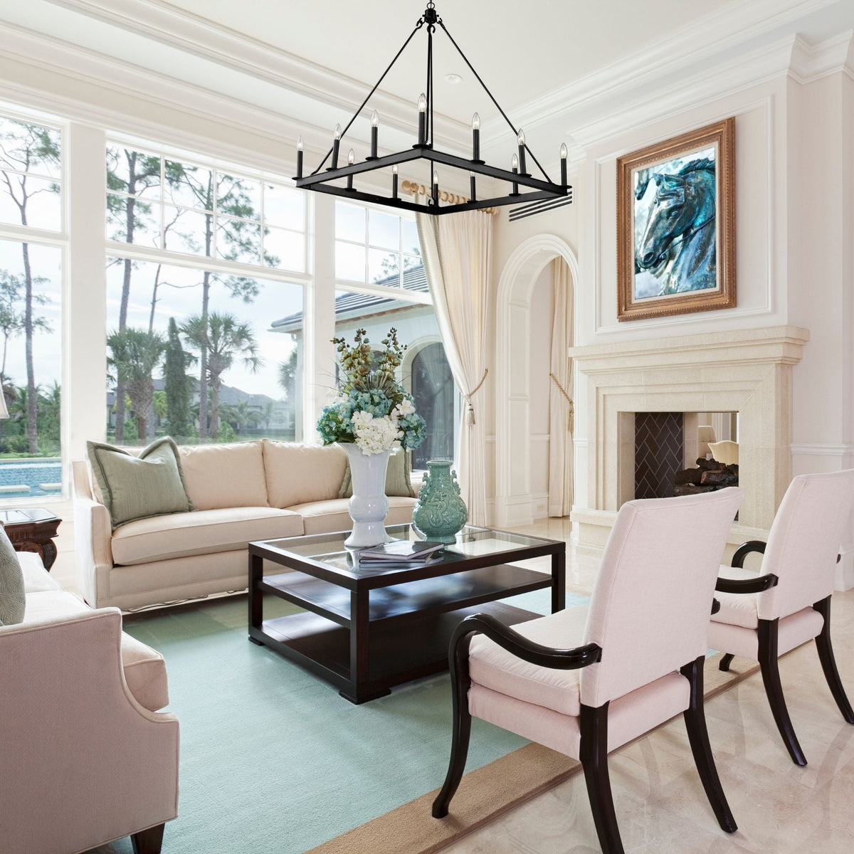 Barclay 12 Light Chandelier Matte Black