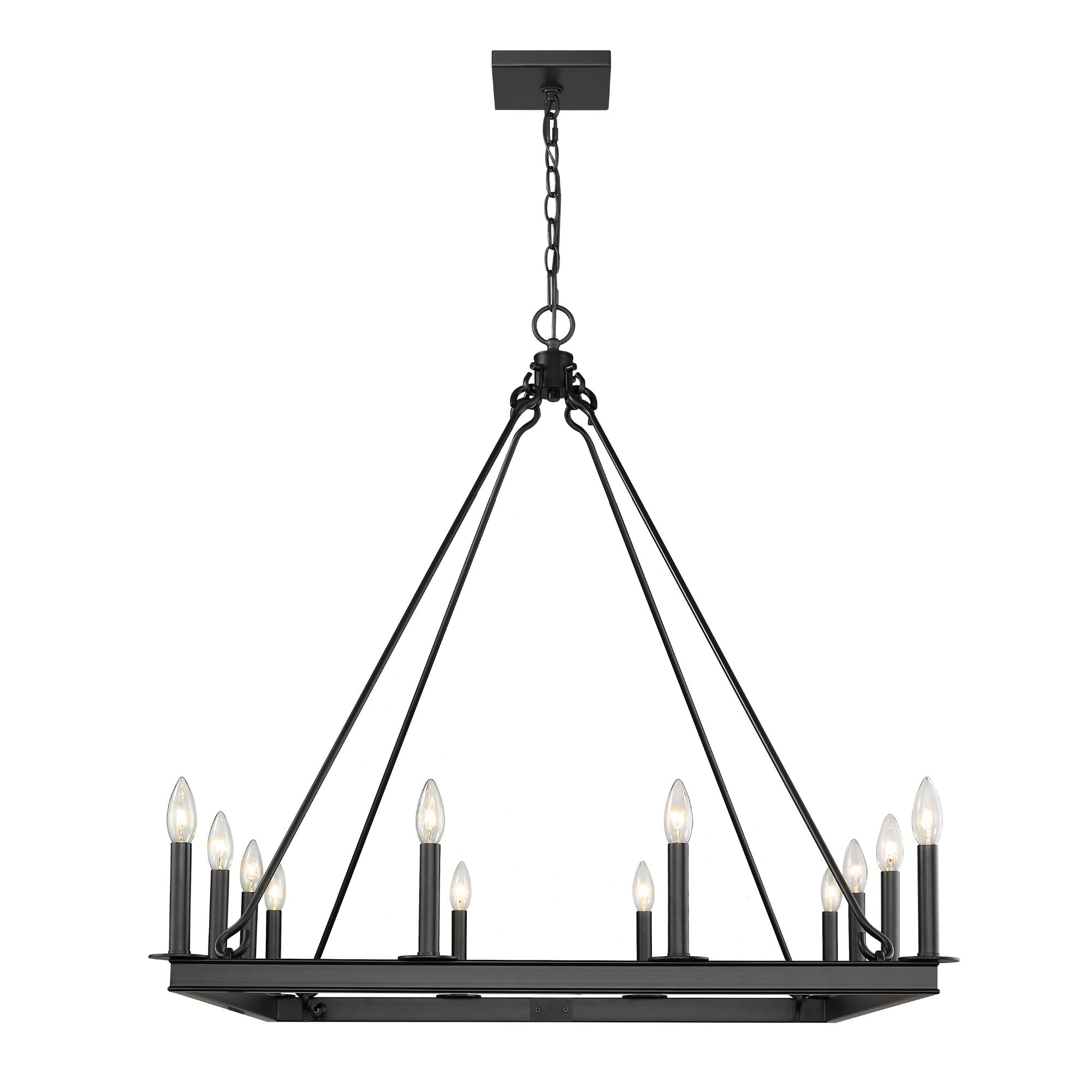 Barclay 12 Light Chandelier Matte Black