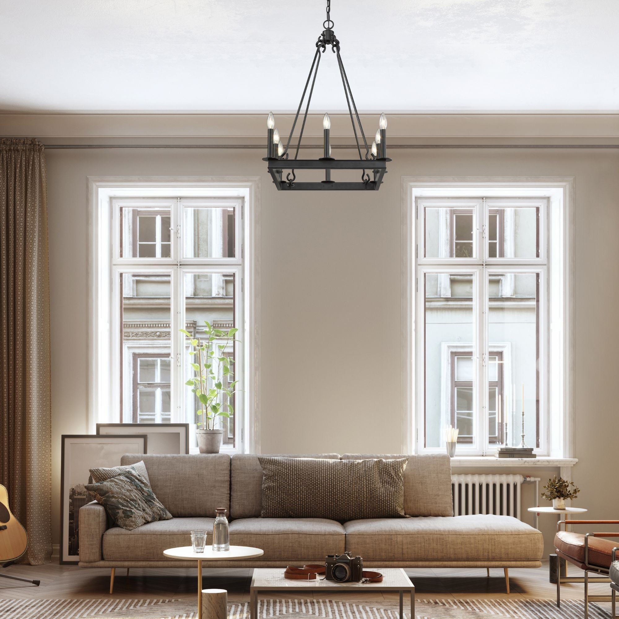 Barclay 8 Light Chandelier Matte Black