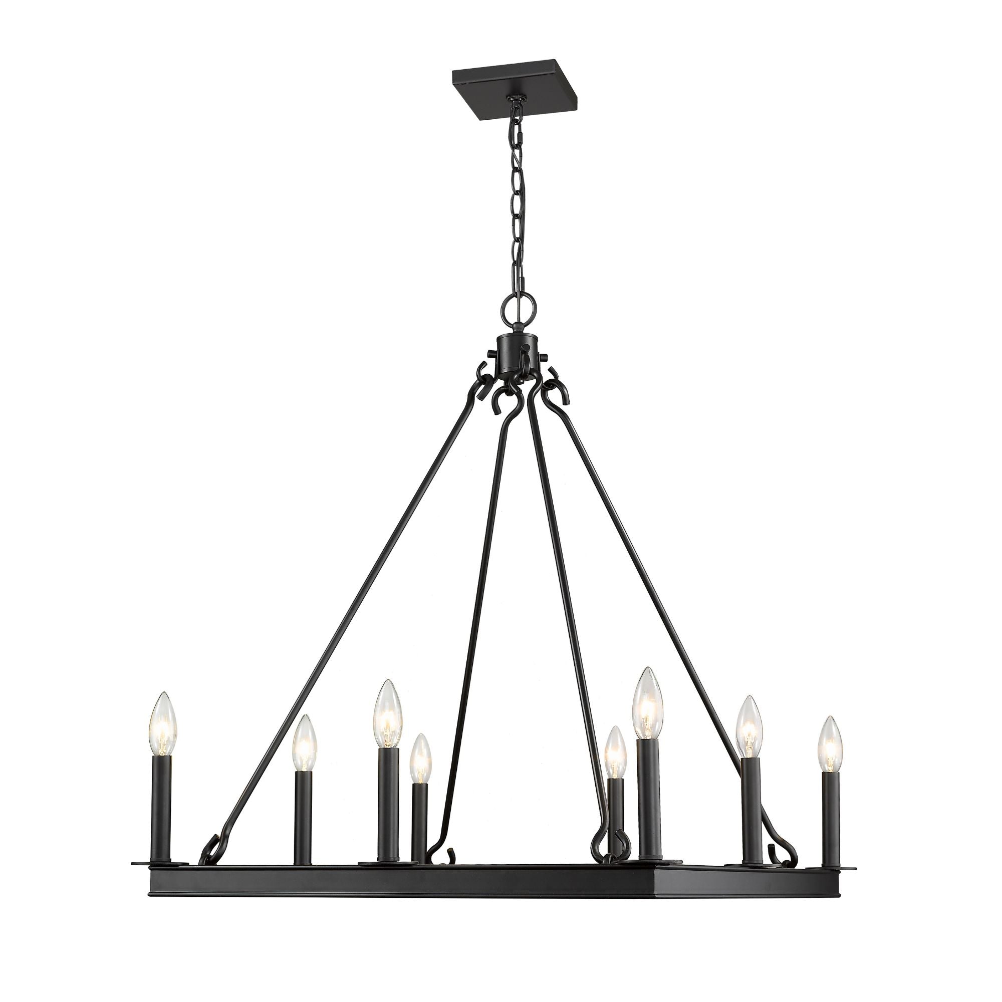 Barclay 8 Light Chandelier Matte Black