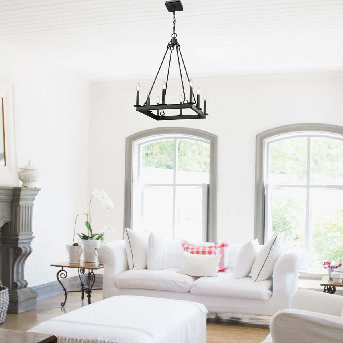 Barclay 8 Light Chandelier Matte Black
