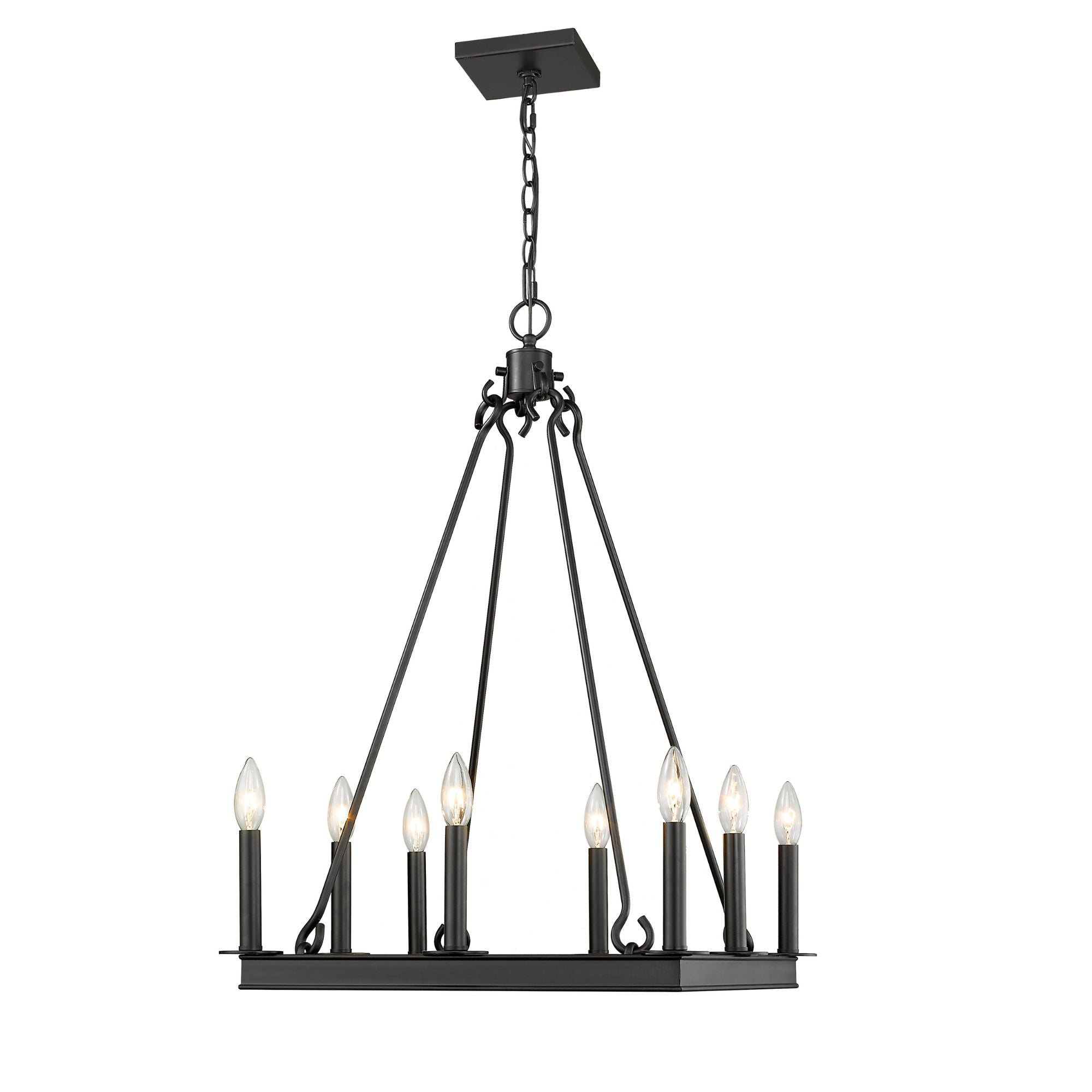 Barclay 8 Light Chandelier Matte Black