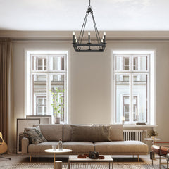 Barclay 8 Light Chandelier Matte Black