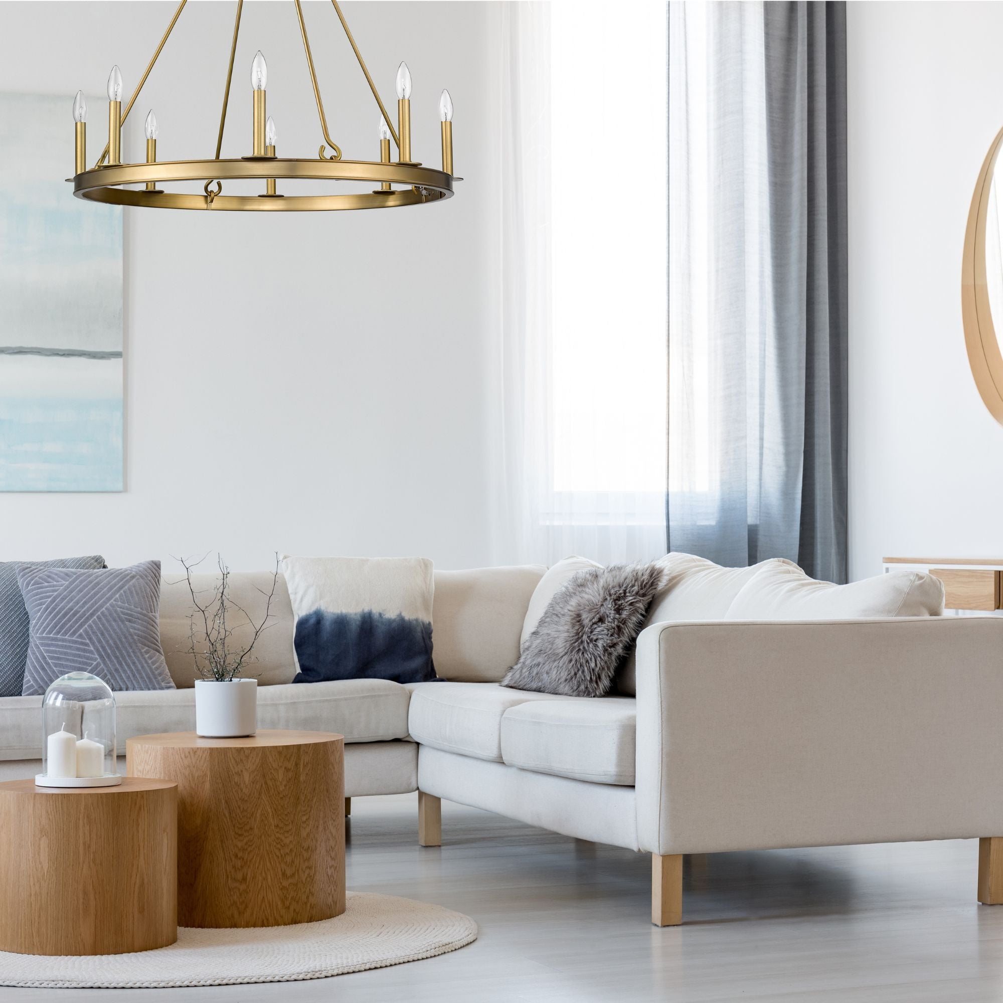 Barclay 8 Light Chandelier Olde Brass